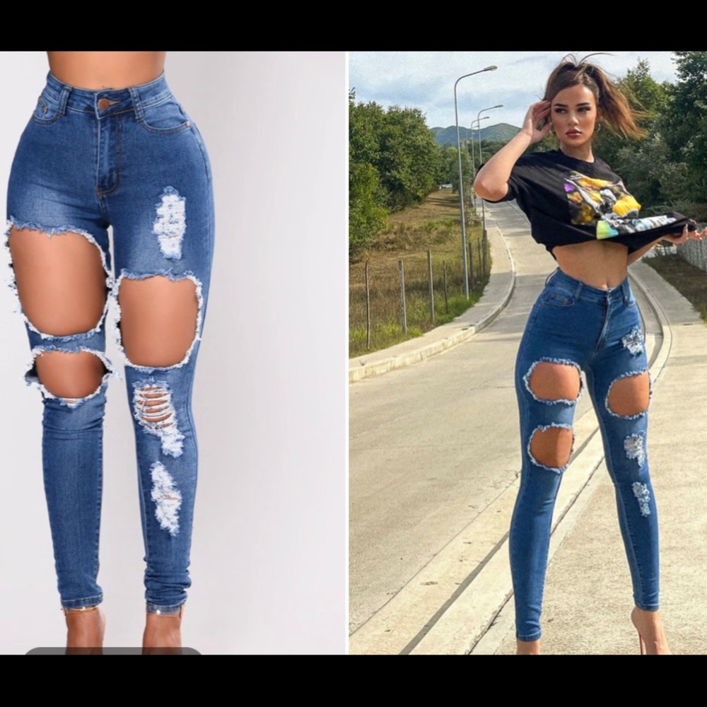 Fashion Nova Catty Distressed Skinny Jeans